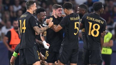 valverde c celebrates after scoring the 2 3 goal during the champions league group c match between napoli and real madrid 03 october 2023 liga de campeones italia napoles efe epa ciro fusco